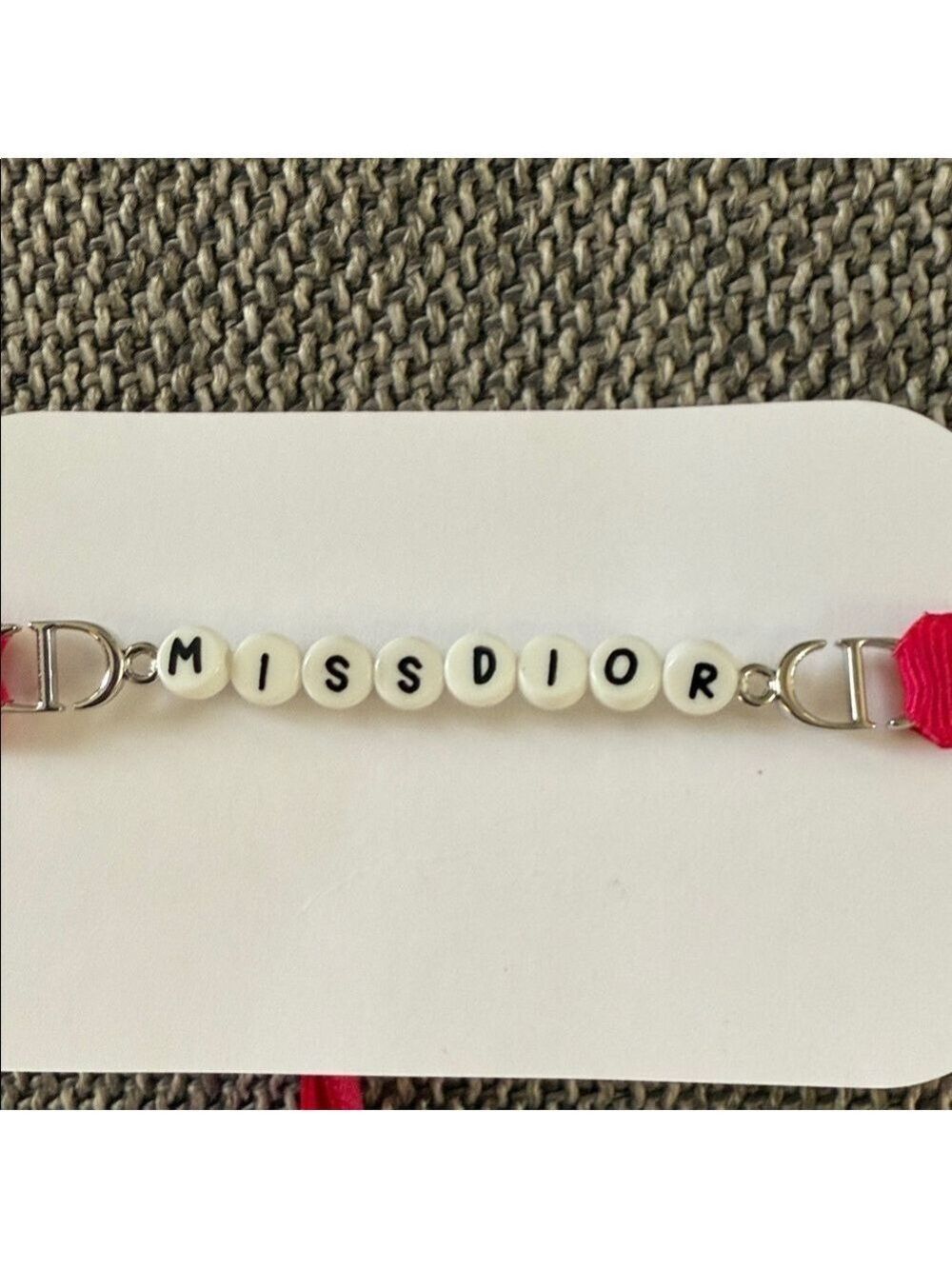 Dior Miss Dior Bracelet Pink Ribbon White Beads - Picture 6 of 11